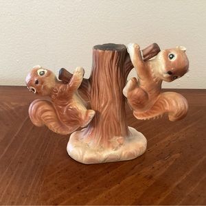 Squirrel Salt And Pepper Shakers Set Hanging on Tree